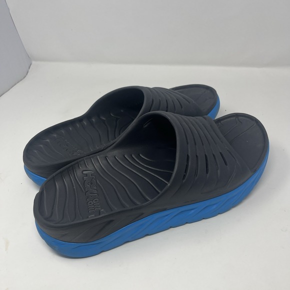 Hoka One One Ora Recovery Slide 1099673 EDNB Sandals Ebony Blue Shoes Men\'s 12 main image 7